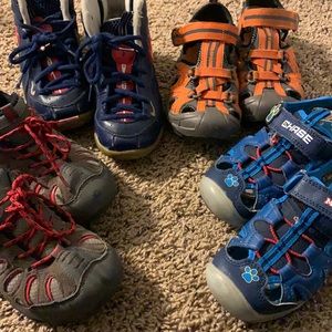Lot of kids shoes and sandals